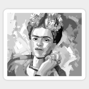 Frida Kahlo Black and White 8 Sticker